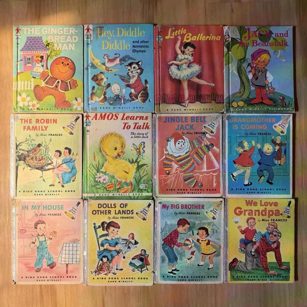 Lot of 12 VTG Ding Dong School (Miss. Frances) & Elf Children's Books 1950s 60s